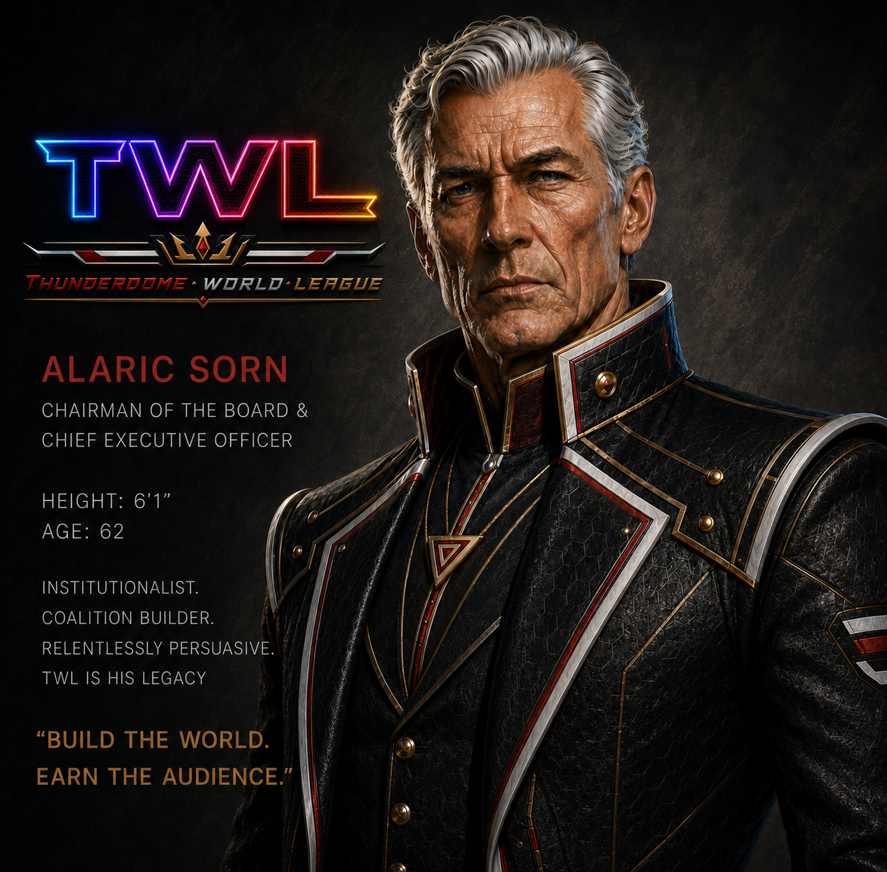 Alaric Sorn, Chairman of the Board and Chief Executive Officer of the Thunderdome World League