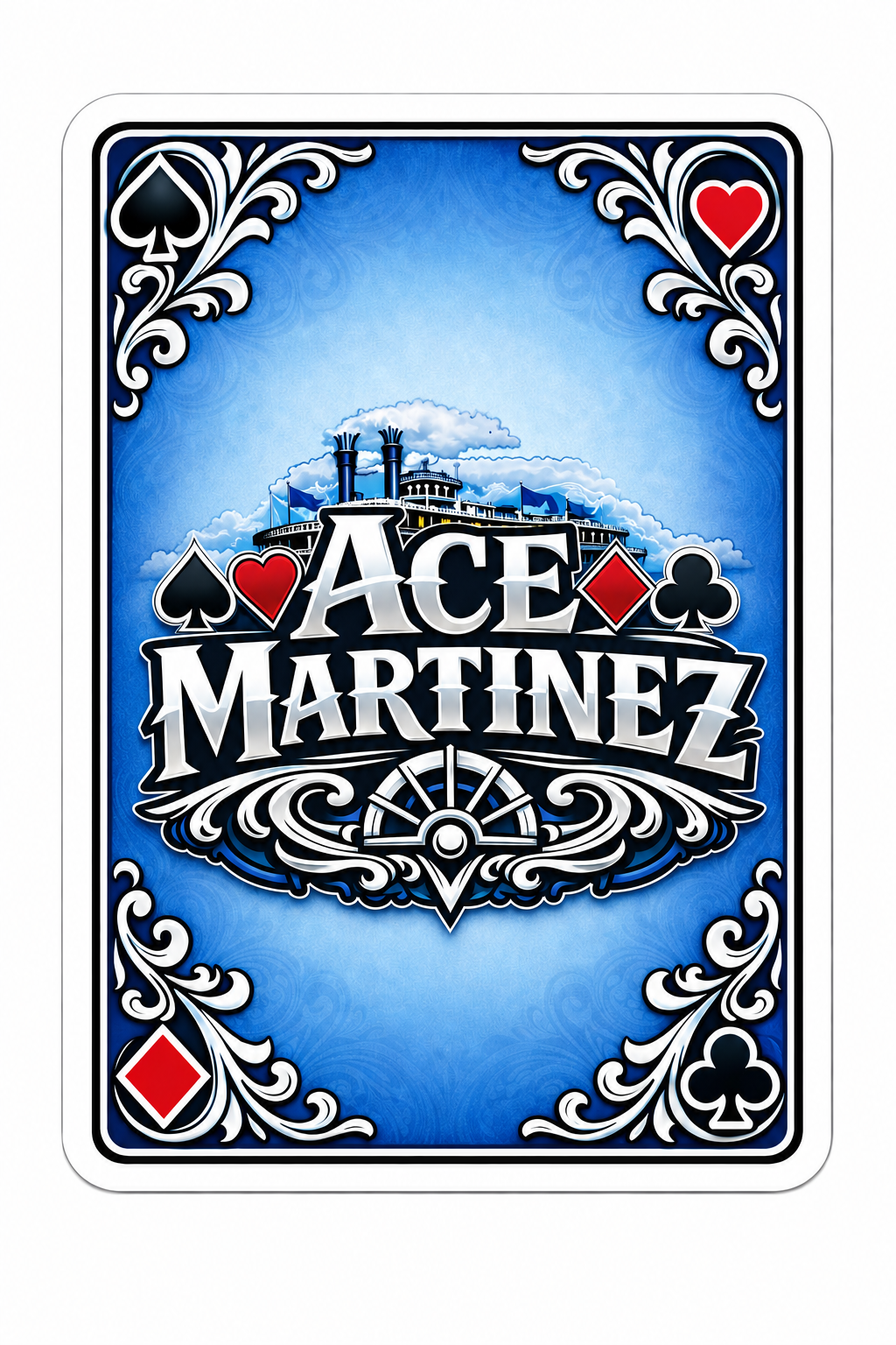 Back of the Ace Martinez playing card