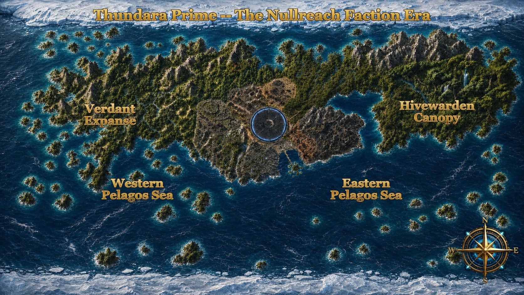 World map of Thundara Prime during the Nullreach faction era